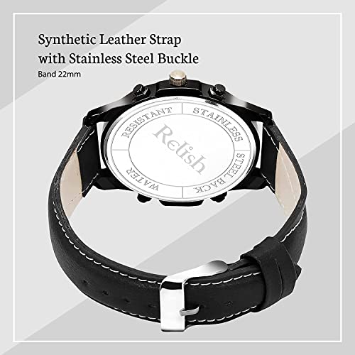 Relish Mens Black Analogue Watch, PU Leather Wallet and Wayfarer Sunglasses Combo Pack | Diwali Gifts for Mens, Brother, Husband - Image 5