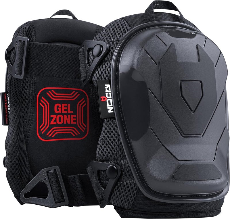 NoCry Professional Construction Knee Pads for Men and Women with Non-Slip Heavy Duty Cap and Ankle Support — Thick Foam and Gel Cushioning — Reinforced, Adjustable Straps and Military Grade Rivets - Image 1