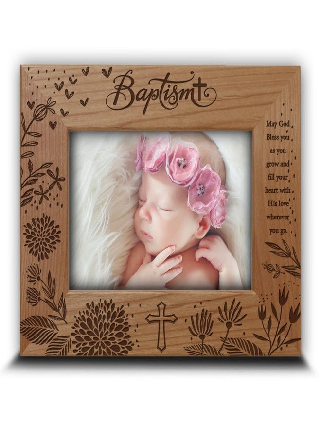 BELLA BUSTA -Blessings Baptism Christening Baby Girl/Boy Baptized Presents from Godparents -Ceremony of Baptizing a Child-Engraved Frame (5x7 Horizontal) - Image 1