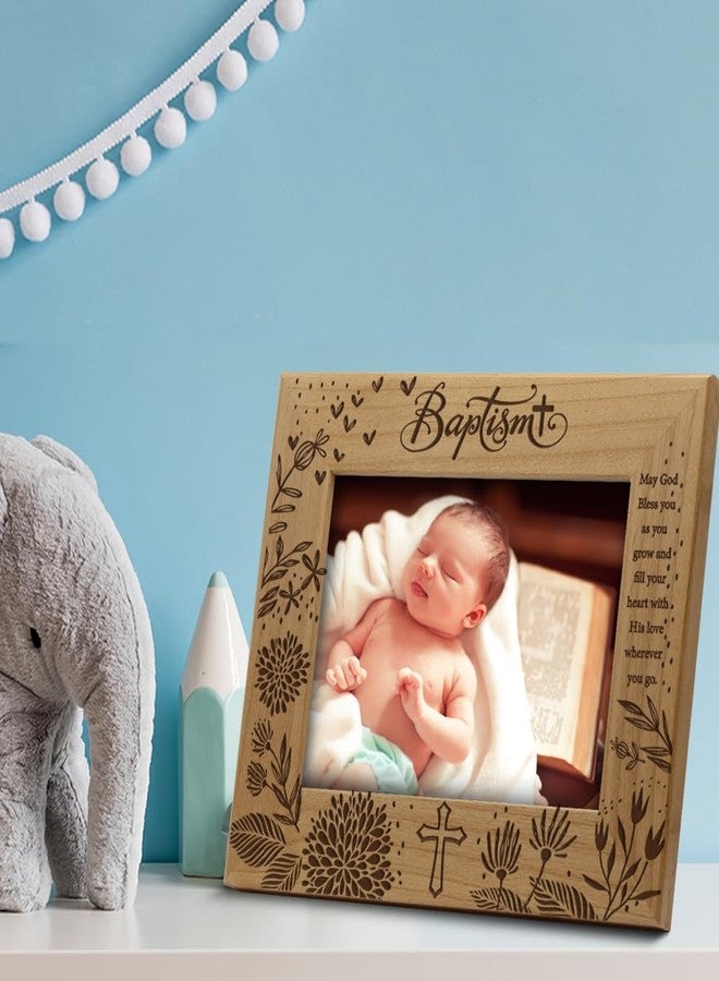 BELLA BUSTA -Blessings Baptism Christening Baby Girl/Boy Baptized Presents from Godparents -Ceremony of Baptizing a Child-Engraved Frame (5x7 Horizontal) - Image 2