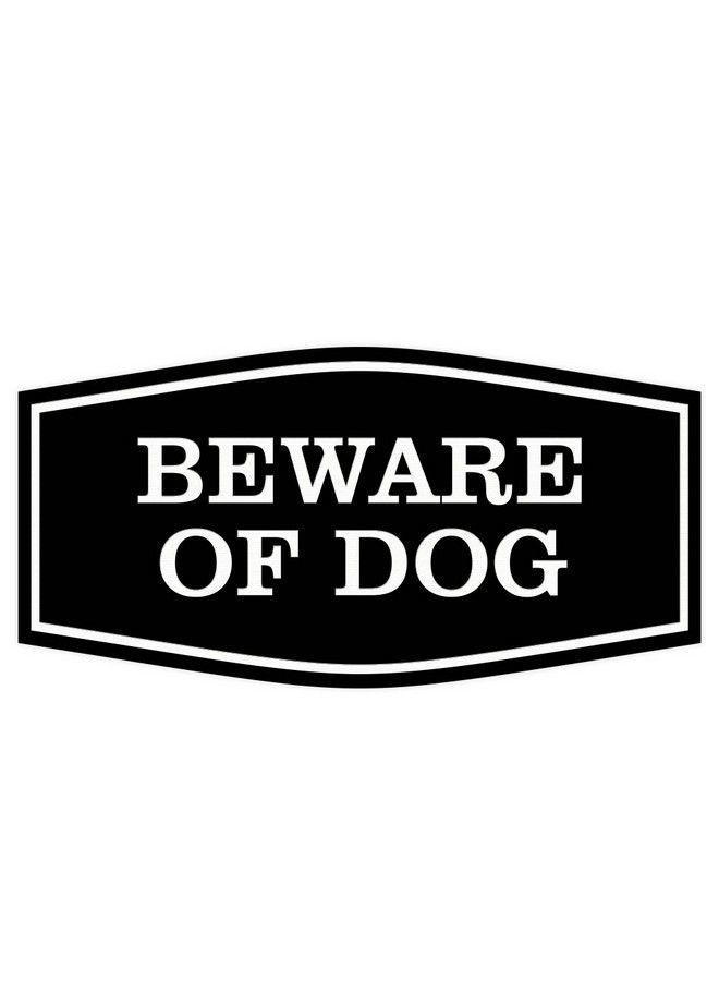 All Quality Fancy Beware Of Dog Wall Or Door Sign Laserengraved Lettering ; Durable Abs Plastic ; Vibrant Colors ; Elegant Fancy Shape (Black) Large  - Image 2