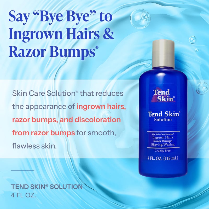 Tend Skin حل Tend Skin للبثور الناتجة عن الحلاقة والشعر الناشئ وحروق الحلاقة، تونر بعد الحلاقة والشمع للرجال والنساء، مصنوع في الولايات المتحدة، 4 أونصات - Image 2