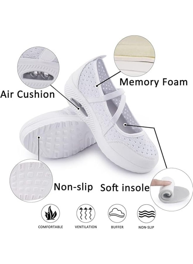 Women's Comfortable Working Nurse Shoes Non-Slip Adjustable Breathable Walking Buffer Fitness Casual Nursing Orthotic Lightweight Shoes Arthritis, Diabetes Heel Pain  - Image 4