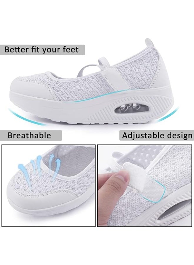 Women's Comfortable Working Nurse Shoes Non-Slip Adjustable Breathable Walking Buffer Fitness Casual Nursing Orthotic Lightweight Shoes Arthritis, Diabetes Heel Pain  - Image 2