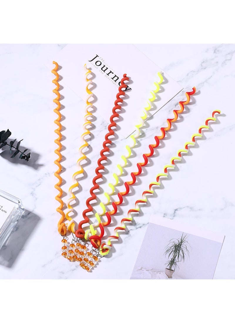 Generic Childrens Hair Braiding Headwear Colorful Belt Little Girls Hair Dirty Braid Hair Rope Braided Korean Hair Braiding Artifact 15# yellow braided hair 6-piece set