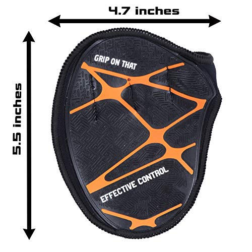Kobo Weight Lifting Grip Pads/Hand Grips for Pull Ups/Gym Gloves for Functional Fitness Gym & Fitness Gloves, Black/Orange, Free Size - Image 3