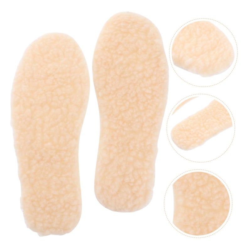 Thermal Wool Shoe Insoles Non Slip Winter Warm Inserts 2 Pairs Boys Girls - Image 3