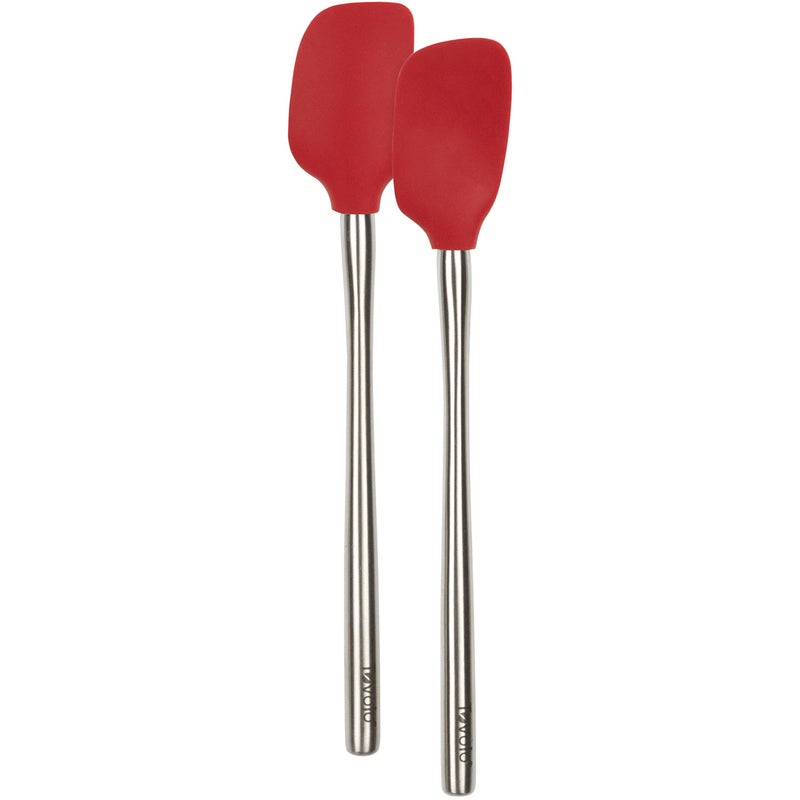 Tovolo FlexCore Stainless Steel Handled Mini Spatula  Spoonula Set Kitchen Utensil Set of 2 HeatResistant  BPAFree Silicone Turner Heads Safe for Cast Iron  Cookware DishwasherSafe