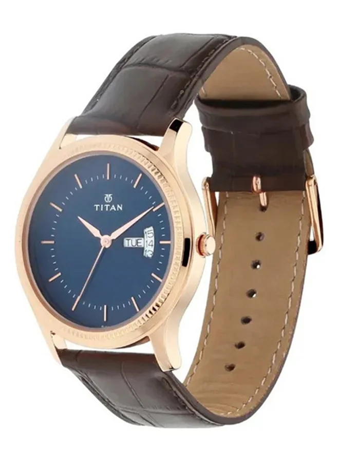 تيتان Titan Blue Dial Analog Watch for Men with Day & Date Function