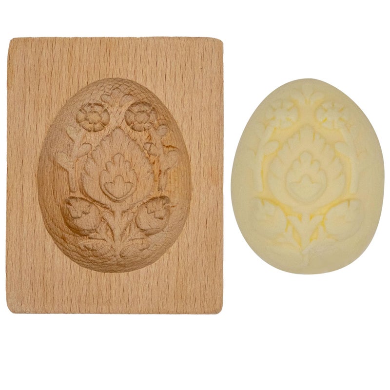 Pol & Art Polart, Folk Egg Butter Mold - Polish Easter Egg Wooden Mold for Dairy Making Supplies, Homemade Butter Shaper & Wood Kitchen Accessory - Table Decorations at Occasions, Party and Celebrations - Image 1
