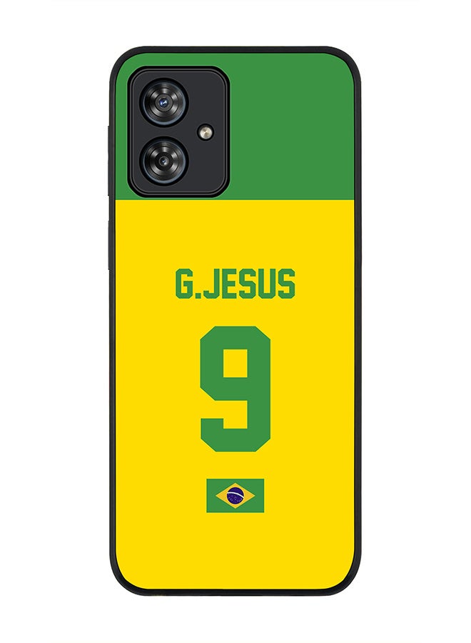 Stylizedd Rugged Black Case for Motorola Moto G54 / Motorola Moto G54 Power / Motorola Moto G64 5G  -Football Team -Brazil,Player Name - G.Jesus - Image 1