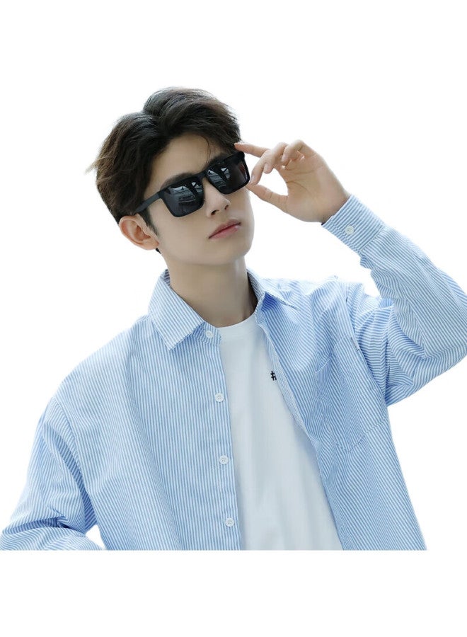 Bai Xiaoshe Sunglasses-1050 [Full-Frame Sand Black + Gift], Sun Protection Glasses, Gm Face-Slimming Effect, Driving Sunglasses - Image 3