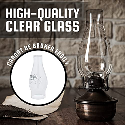 Ohlectric Glass Lamp Chimney - Chimney Transparent Glass Shade - Hand Blown Replacement For Vintage Oil Lamps - Prevent The Flame - Curvy Lamp Chimneys - 3 Inch Fitter, Pack Of 2 - OL-44494 - Image 3