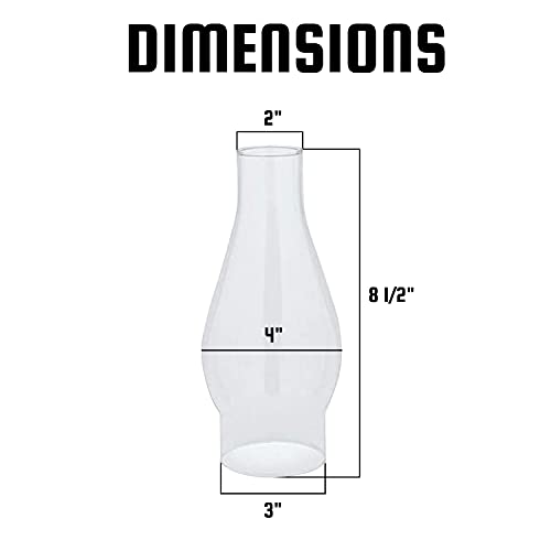 Ohlectric Glass Lamp Chimney - Chimney Transparent Glass Shade - Hand Blown Replacement For Vintage Oil Lamps - Prevent The Flame - Curvy Lamp Chimneys - 3 Inch Fitter, Pack Of 2 - OL-44494 - Image 2