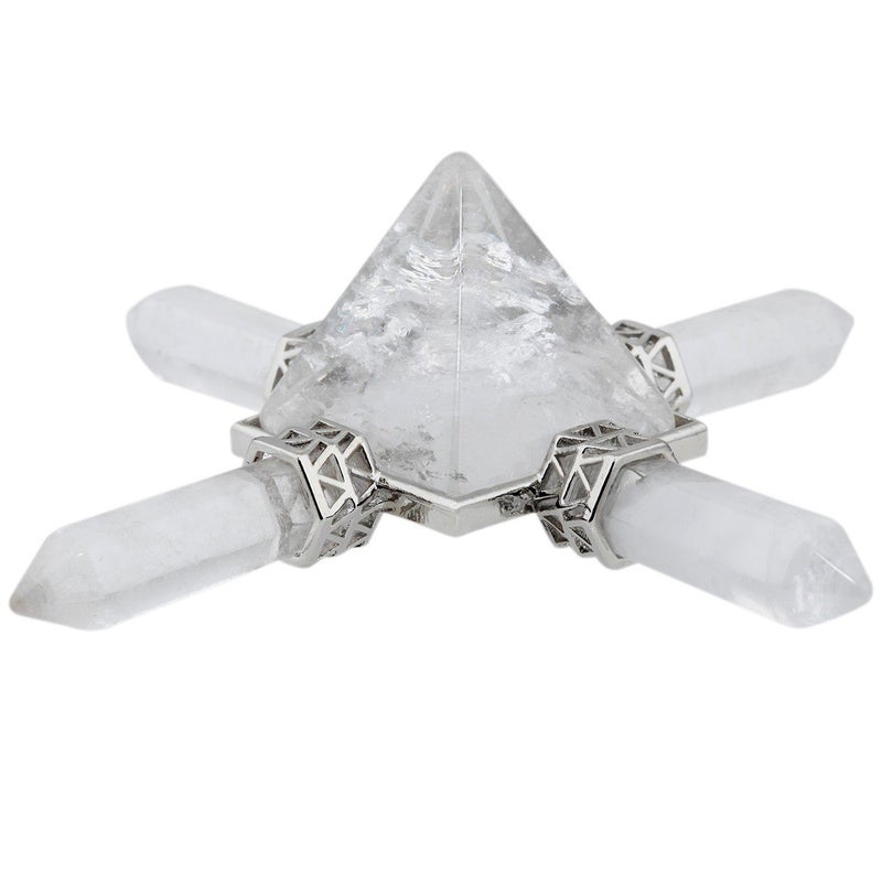 rockcloud Rockcloud Pyramid Energy Generator Reiki Chakra Healing Crystal StoneRock Quartz 