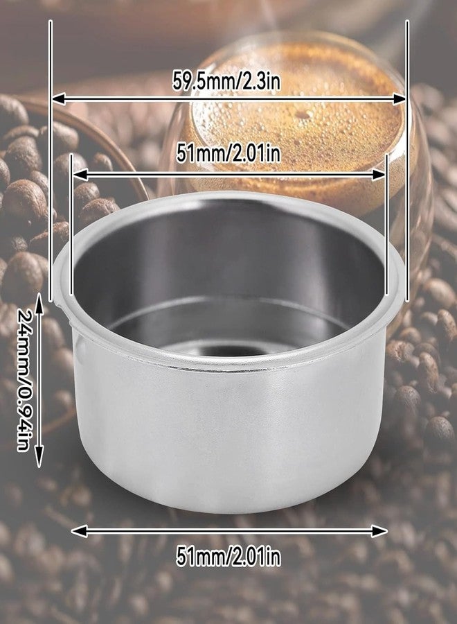 Moncer Stainless Steel Coffee Filter, Double Cup Coffee 51mm Pressurized Porous Filter Strainer, Coffee Machine Replacement Accessories - Image 3