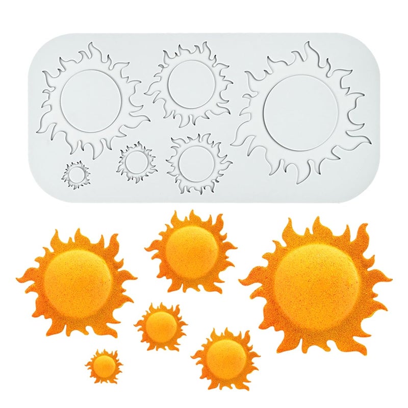 mostsom Silicone Lace Mold Sun Shape Embossing Cake Molds for Cupcake Decorating Fondant Impression Mat Sugar Craft Mould H_ Sun - Image 2