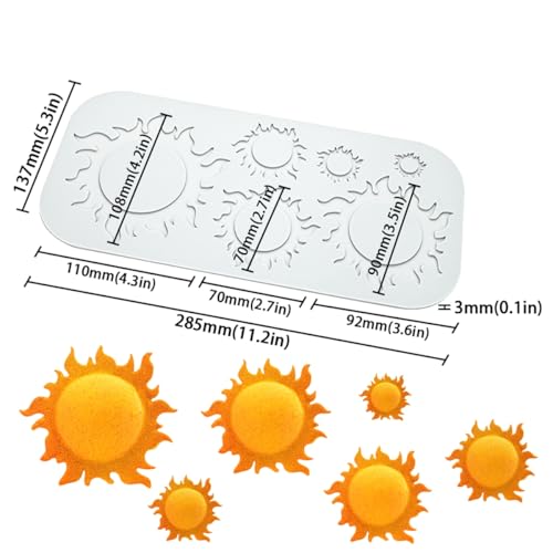 mostsom Silicone Lace Mold Sun Shape Embossing Cake Molds for Cupcake Decorating Fondant Impression Mat Sugar Craft Mould H_ Sun - Image 3