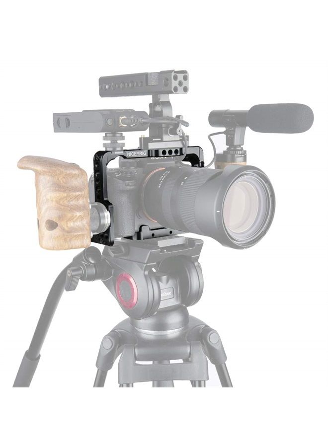 NICEYRIG طقم قفص الكاميرا لكاميرات سوني A7Riii/ A7iii/ A7Sii/ A7Rii/ A7ii/ A9، مع مشبك قفل كابل خيوط M6 - Image 1