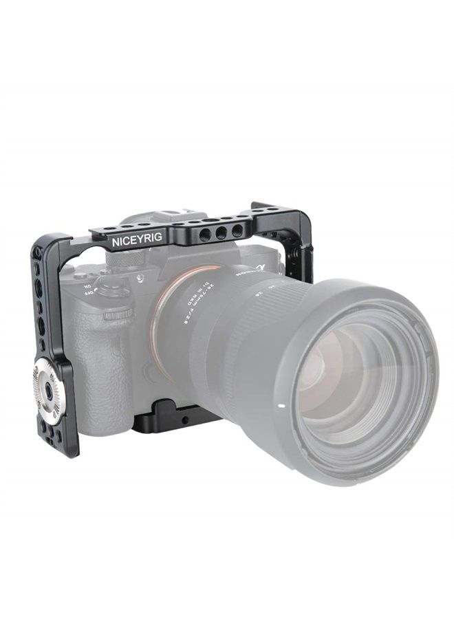 NICEYRIG طقم قفص الكاميرا لكاميرات سوني A7Riii/ A7iii/ A7Sii/ A7Rii/ A7ii/ A9، مع مشبك قفل كابل خيوط M6 - Image 3