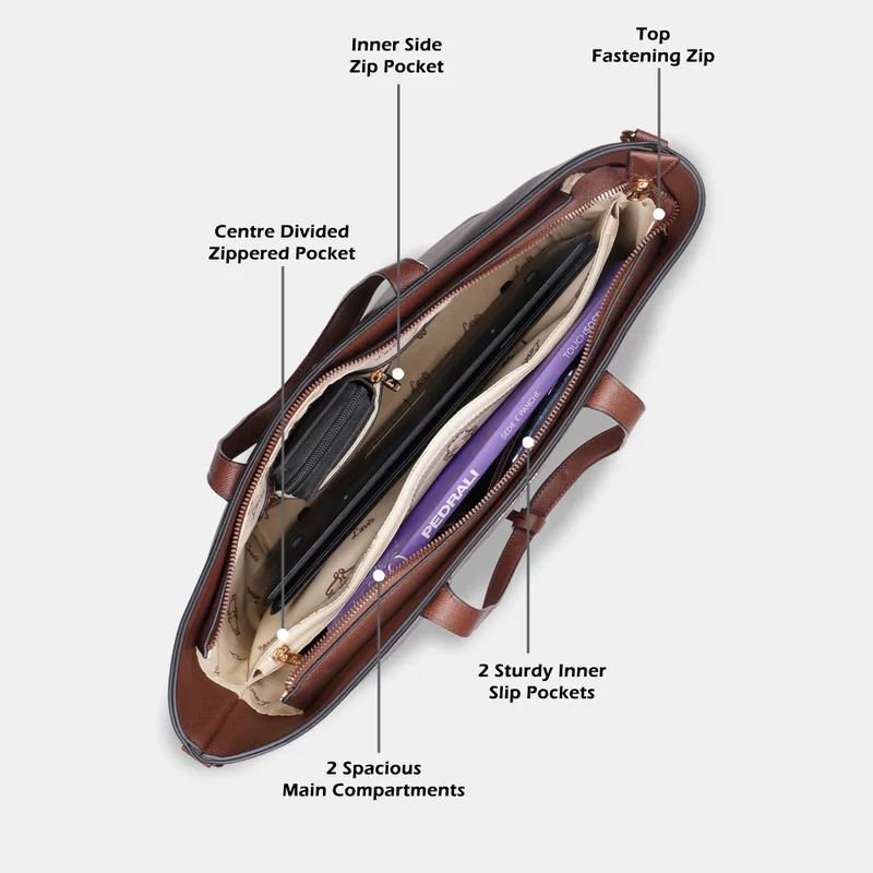 Lavie  Women's Monoprint Hailon Tote (Brown) for Women | Best Price UAE