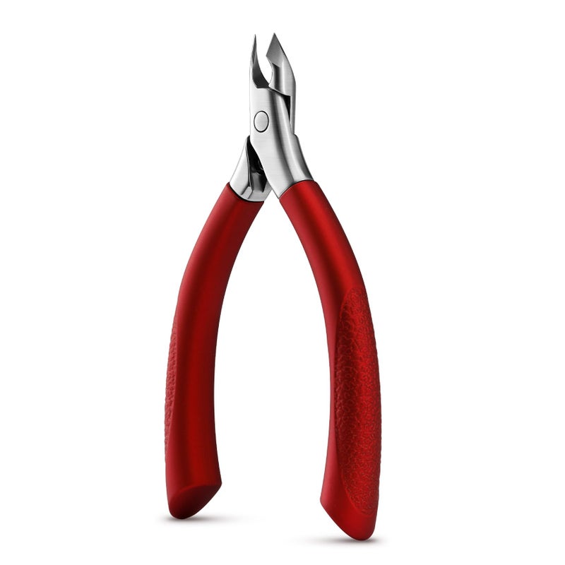 BEZOX Cuticle Clipper for Salon-Worthy Nails - Professional Half Jaw (5 mm) Cuticle Trimmers with Silicon Handle for Expert Manicures, Precision Cuticle Cutters Premium Cuticle Tool - Red - Image 1