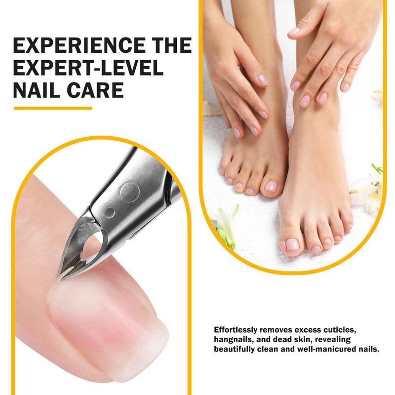 BEZOX Cuticle Clipper for Salon-Worthy Nails - Professional Half Jaw (5 mm) Cuticle Trimmers with Silicon Handle for Expert Manicures, Precision Cuticle Cutters Premium Cuticle Tool - Red - Image 3