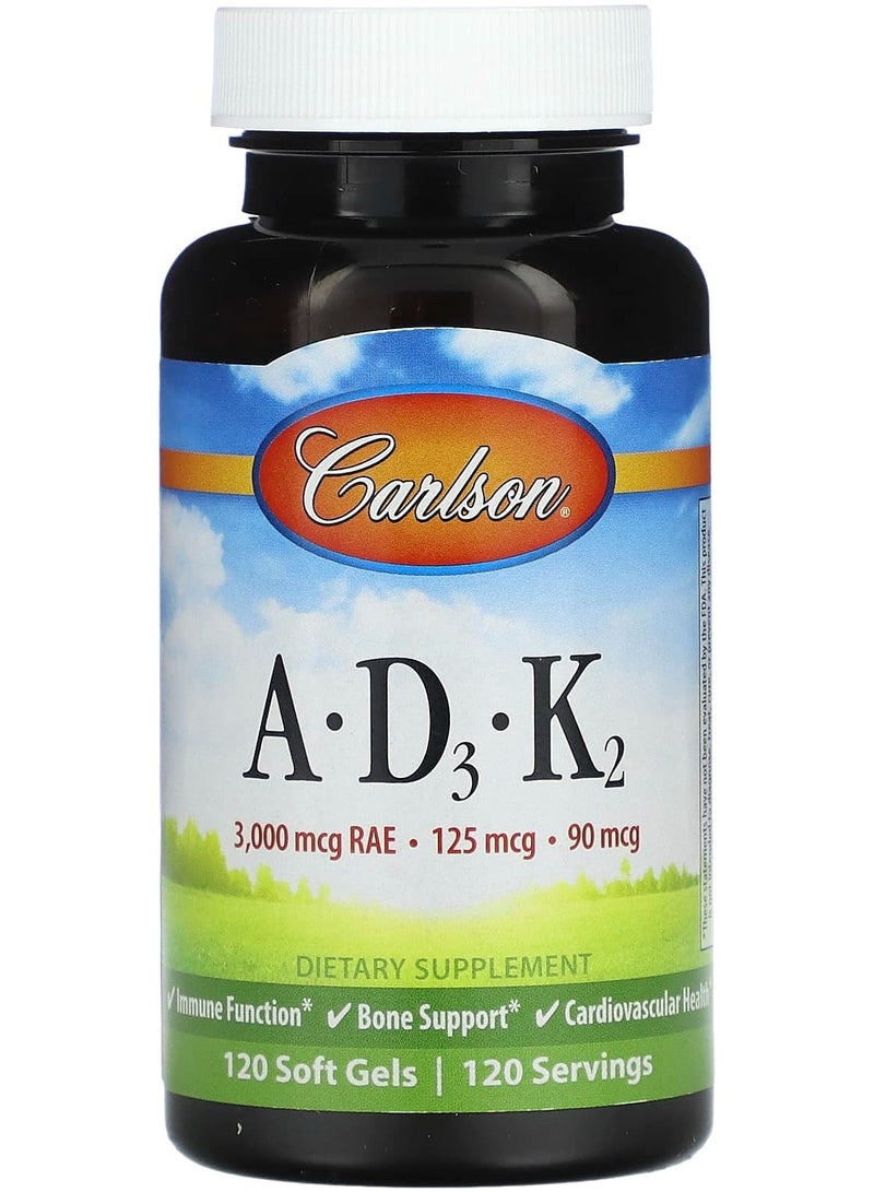 A, D3, K2, 120 Softgels