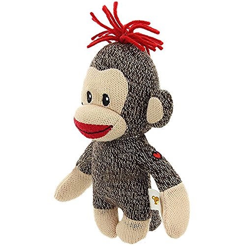 Plushland Original Curioso Brown Sock Monkey Hand Knitted Stuffed Animal Toy Giftfor Kids Babies Teens Girls and Boys Baby Doll Present Puppet 6 Inches - Image 5