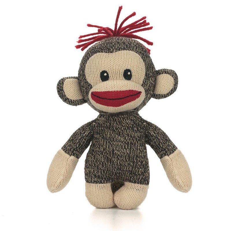 Plushland Original Curioso Brown Sock Monkey Hand Knitted Stuffed Animal Toy Giftfor Kids Babies Teens Girls and Boys Baby Doll Present Puppet 6 Inches - Image 3