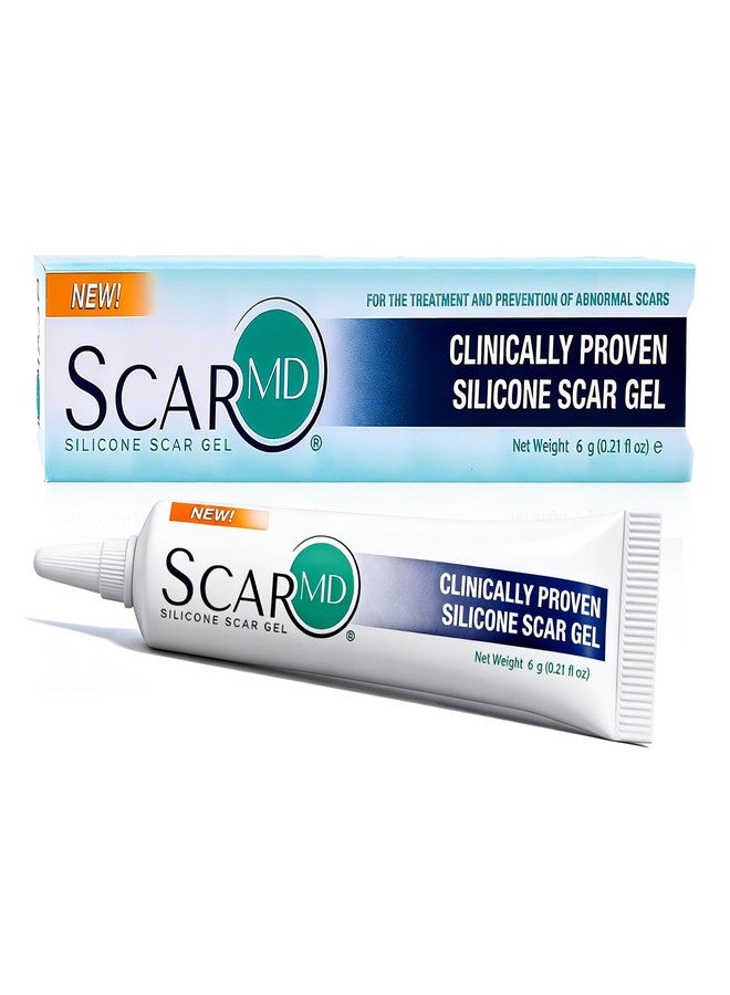 ScarMD جل سكار إم دي السيليكوني لعلاج الندبات - تصميم تدليك لشفاء أسرع | كريم مثبت سريريًا لعلاج الندبات الجراحية، وتسطيح الندبات الجدرية وندبات حب الشباب | كريم سيليكوني نقي 100% (0.21 أونصة) - Image 1