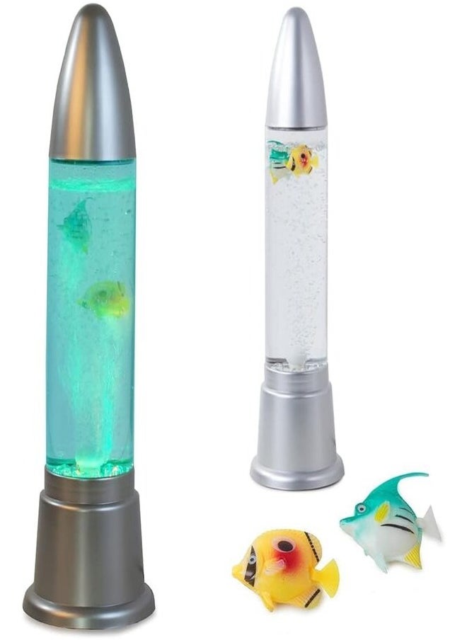 Bubble - Magma Lamp Light Glass Aqua Bubble Tube Fish Lamp, Rocket Shaped 50 Cm Colour Changing Led Artificial Aquarium With Colourful Fish - Image 1