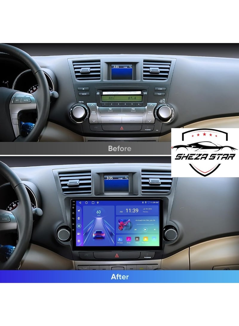 SHEZA STAR Android Car Stereo for Toyota Highlander 2008-2014 4GB RAM 64GB ROM Support Carplay, M-Link Wi-Fi BT, Radio GPS, 10 Inch IPS Touch Screen with AHD Camera Included - Image 2