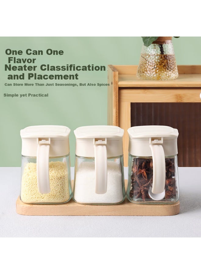 Bj Seasoning Container Set, 3-piece Glass Spice Jars, Salt Shaker, Storage Container, Seasoning Box Set - Image 3