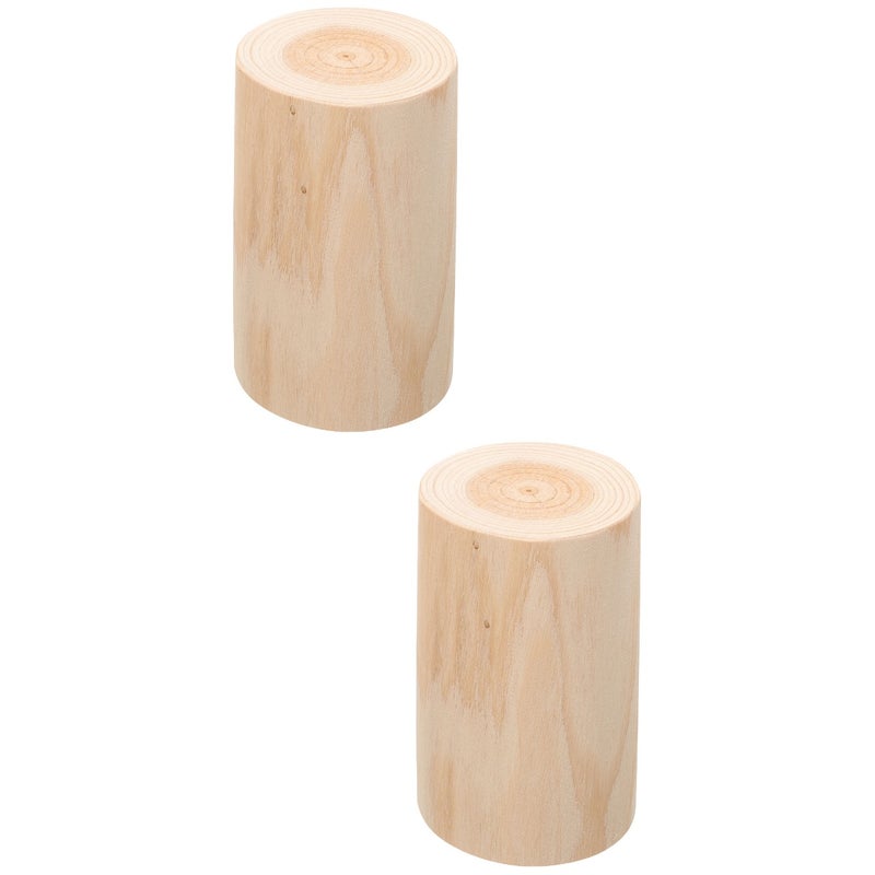 2pcs Stump Candlelight Stand Candlestick Holder Wood Pile Candle Holder Photo Prop - Image 1