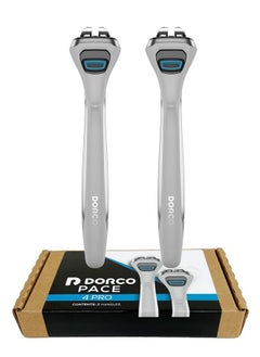 DORCO Dorco Pace 4 Pro - Four Blade Razor Shaving System - 2 Replacement Handles (Handles Only)  - Image 1