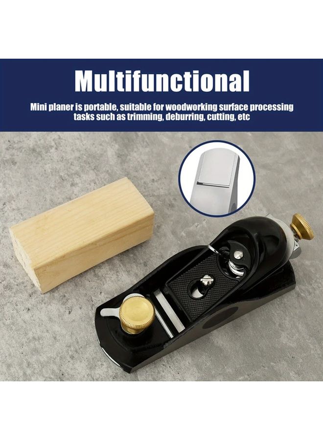 1 Pc Mini Hand Planer Carbon Steel Adjustable Cutting Depth Woodworking Tool Trim Polish Edge Deburring - Image 3