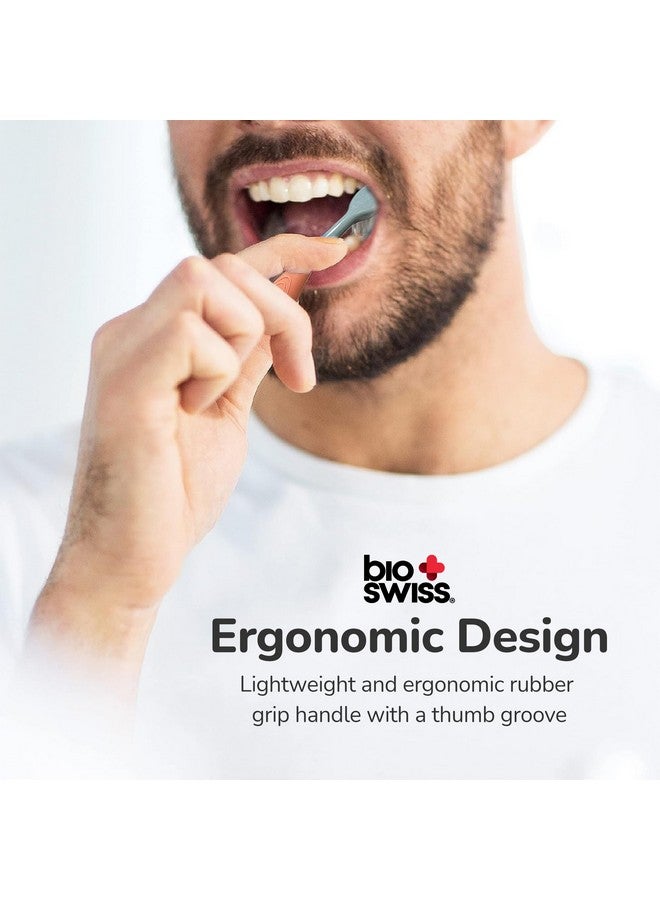 BioSwiss Toothbrush, Ergoflex Pack Of 12 Toothbrushes With Rubber Grips, Oral Care And Plaque Removal, Travel Friendly - Image 3