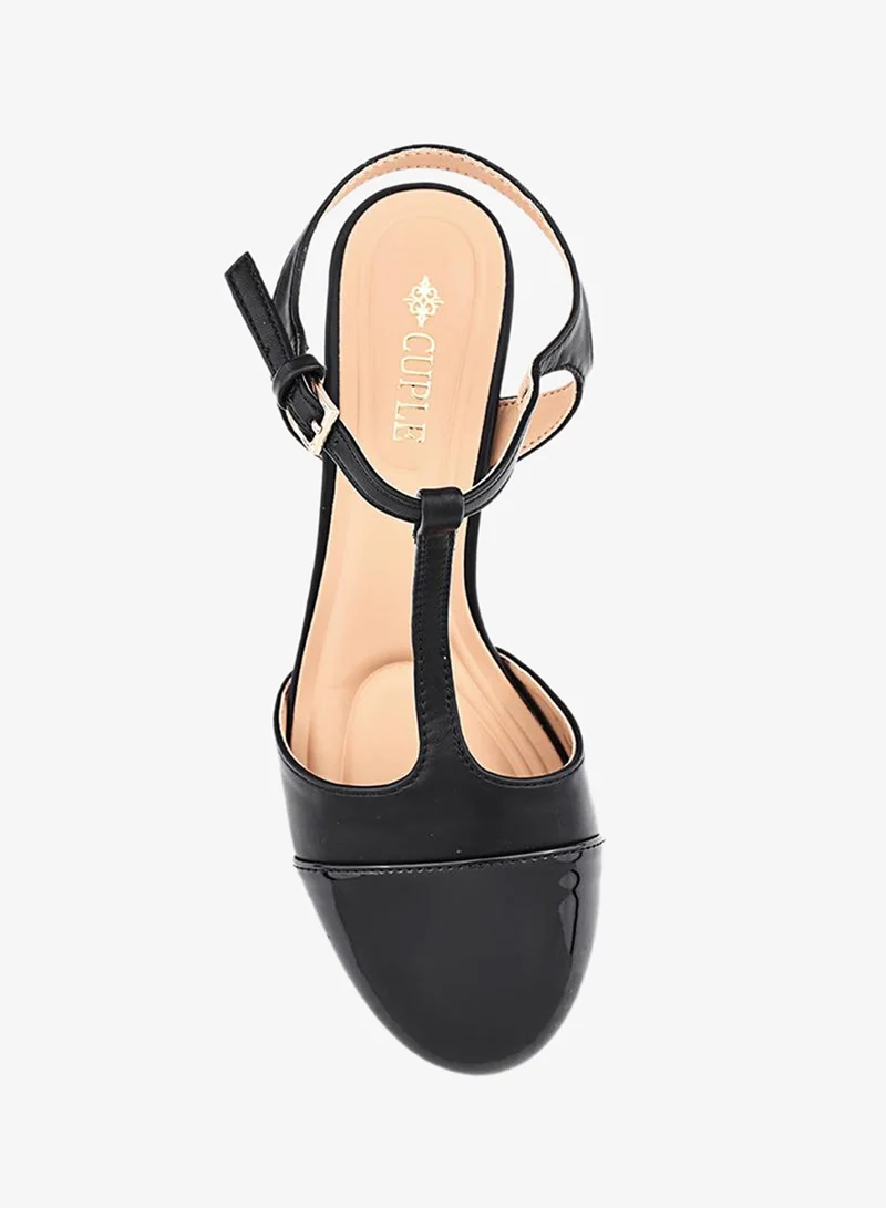 Cuple Black Women Block Heel Slingback Shoes for Women | Best Price UAE