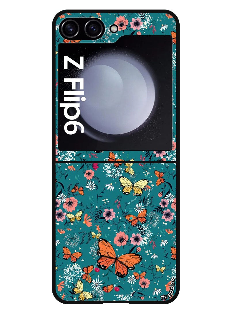 Theodor Protective Case Anti Scratch Shock Proof Bumper Cover For Samsung Galaxy Z Flip 6 Butt Flowers - Image 1