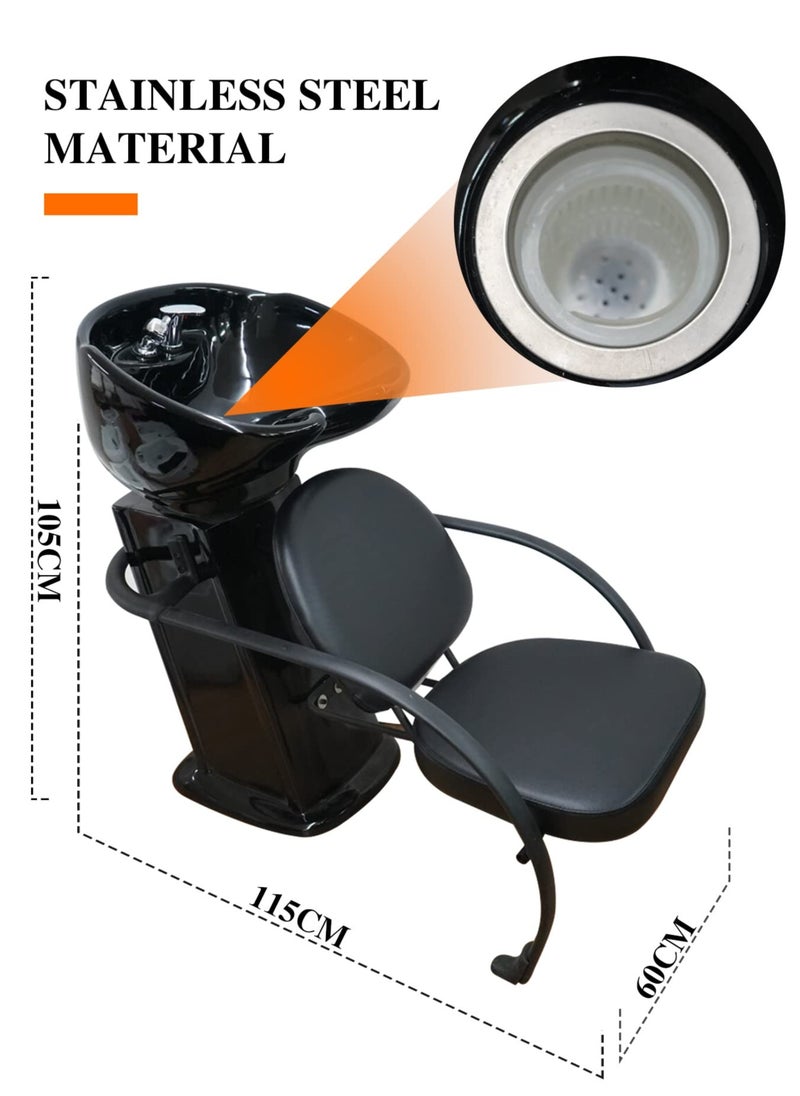 Meishida - Shampoo Chair Hair Wash Chair with Backwash Station Salon Chair with Ceramic Bowl, Free Installation - Image 1