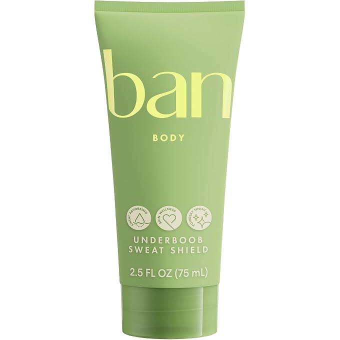 Ban Underboob Sweat Shield Stay Dry Lotion, Safe for Sensitive Skin, Free of Aluminum, Baking Soda & Talc, Soothing Aloe & Calendula, Unscented, 2.5 Oz - Image 1