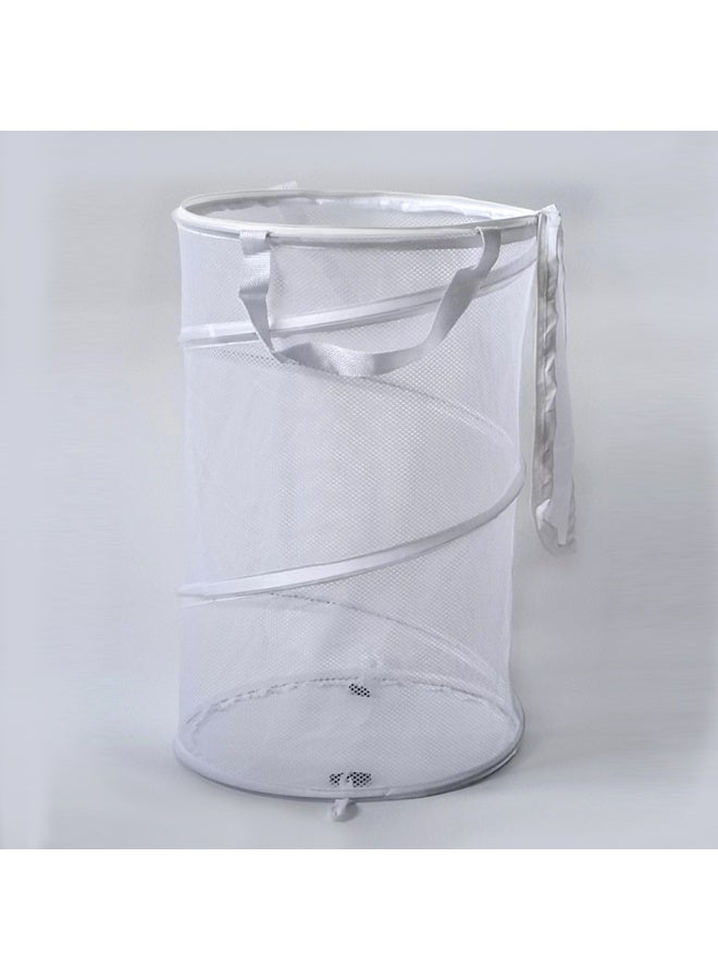 Large Laundry Hampers with Handles, Foldable Laundry Hamper for Clothes, laundry basket, dirty clothes basket for Bedroom, Bathroom, Dorm, Laundry Room White - Image 1