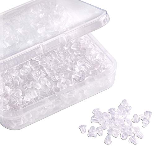 Yalis Clear Earring Back 4 mm Silicone Clear Earring Clutch Safety Backings 1200 Pieces - Image 1