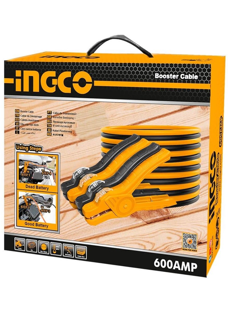 Ingco HBTCP6008L Booster Cable 3M Can Be 600A with Network Suitable for Cars and Small Size Vehicles with Compact Design - Image 1