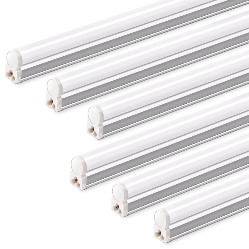 Barrina T5 4FT LED Shop Light, 2200lm,5000K Daylight White, 20W Utility Light Fixture, Ceiling and Under Cabinet Lights for Workshop Garage, Corded Electric with ON/Off Switch, 6 Pack - Image 1