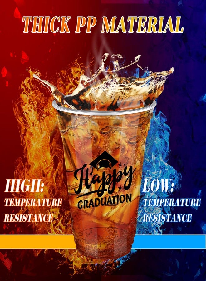 Eaasty 100 Pcs 12oz Graduation Cups 2026 Disposable Plastic Cups for Class of 2026 Graduation Party Congrats Grad Elegant Party Supplies Tableware Decorations (Clear) - Image 4