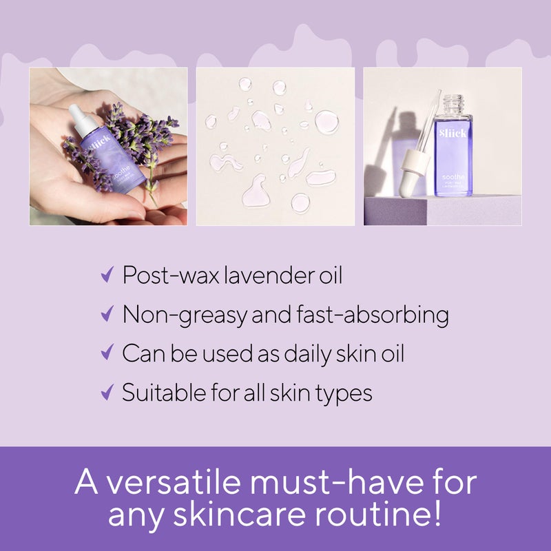 Sliick Soothe Post Wax Oil with Lavender - Soothing After Waxing Oil Treatment, After Wax Care for Bikini Area & Body, 1 oz - Image 4