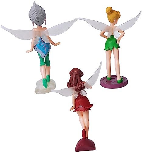 Grostmend Tinkerbell Party Decorations Mini Fairy Figurines Fairies for Fairy Garden Accessories Tinkerbell Cake Topper Miniature Figurines Decor Doll Birthday Gifts for Girls - Image 4