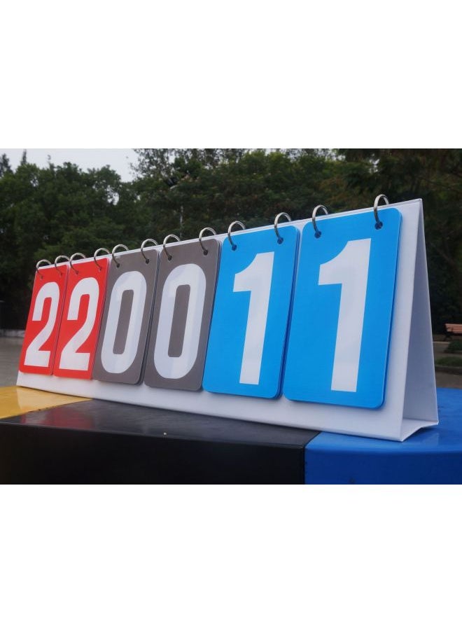 Generic Competition Scoreboard Activity Flip Card Red Yellow Blue Green Gray Scoring Card Early Education Color Number Card-Specifications:Six-digit Red Gray Blue Three-color Plastic Scoreboard  - Image 1